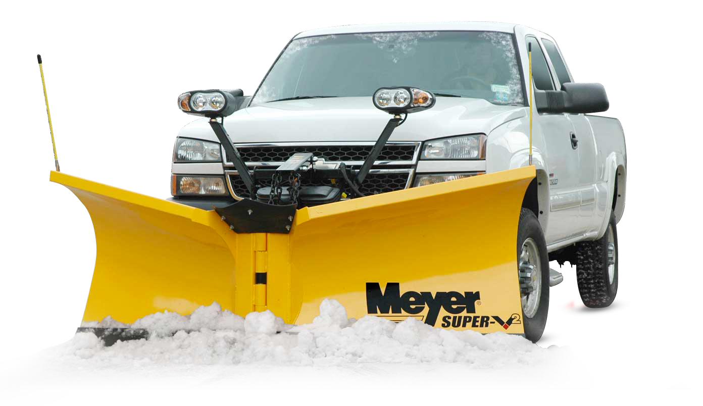 Pelle à neige Meyer Super-V montée sur camion pick-up